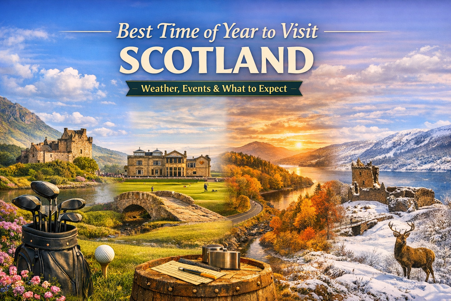 Four-season Scotland travel banner