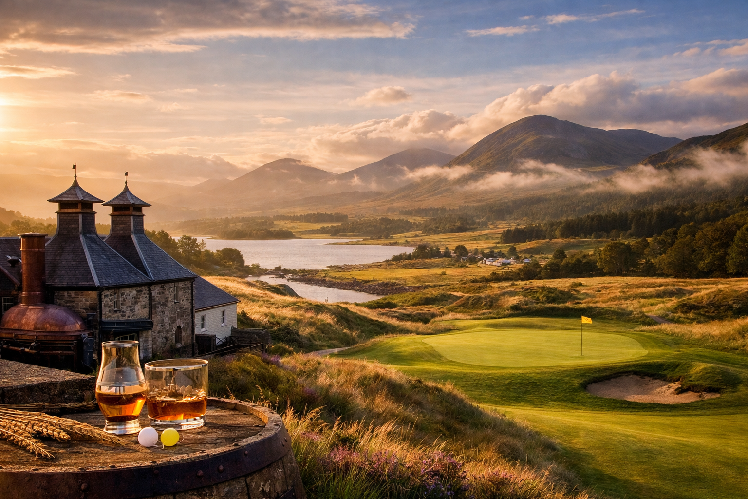 Highlands whisky and golf