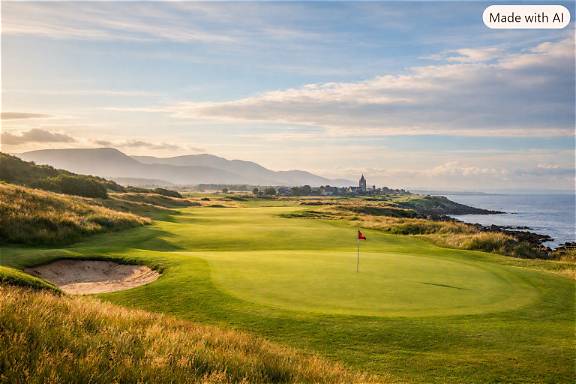 Wide Scottish golf fairway